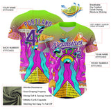 Custom Green Purple-White 3D Pattern Design Trippy Magic Mushrooms Acid Authentic Baseball Jersey