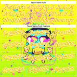 Custom Gold Yellow Green-White 3D Pattern Design Trippy Psychedelic Magic Mushrooms Authentic Baseball Jersey