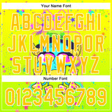 Custom Gold Yellow Green-White 3D Pattern Design Trippy Psychedelic Magic Mushrooms Authentic Baseball Jersey