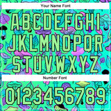 Custom Green Pea Green-Black 3D Pattern Design Trippy Magic Mushrooms Plant Authentic Baseball Jersey