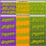 Custom Purple Gold-Grass Green 3D Pattern Design Mardi Gras Shrove Tuesday Authentic Baseball Jersey