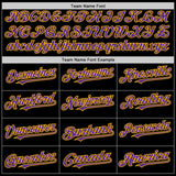 Custom Black Purple-Gold 3D Pattern Design Mardi Gras Shrove Tuesday Authentic Baseball Jersey