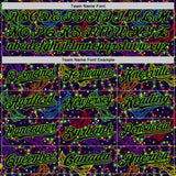 Custom Purple Black-Aurora Green 3D Pattern Design Mardi Gras Shrove Tuesday Authentic Baseball Jersey