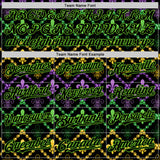 Custom Black Aurora Green 3D Pattern Design Mardi Gras Shrove Tuesday Authentic Baseball Jersey