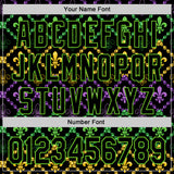 Custom Black Aurora Green 3D Pattern Design Mardi Gras Shrove Tuesday Authentic Baseball Jersey