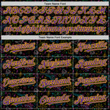 Custom Black Purple-Gold 3D Pattern Design Mardi Gras Shrove Tuesday Authentic Baseball Jersey