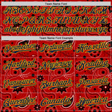 Custom Red Navy-Gold 3D Pattern Design Burner Costumes Paisley Bandana Authentic Baseball Jersey