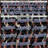 Custom Black Navy-White 3D Pattern Design Burner Costumes Animal Print Authentic Baseball Jersey