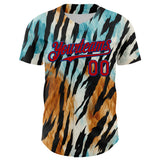 Custom Black Red-Royal 3D Pattern Design Burner Costumes Zebra Print Authentic Baseball Jersey