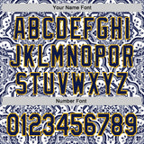 Custom Navy Gold 3D Pattern Design Burner Costumes Damask Authentic Baseball Jersey