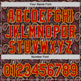 Custom Brown Red-Gold 3D Pattern Design Burner Costumes Paisley Bandana Authentic Baseball Jersey