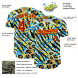 Custom White Red-Gold 3D Pattern Design Rave Party Animal Tiger And Leopard Print Authentic Baseball Jersey