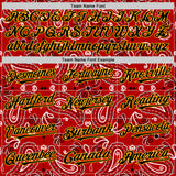 Custom Red Black-Gold 3D Pattern Design Rave Party Paisley Bandana Authentic Baseball Jersey