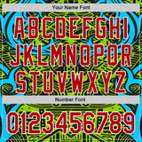 Custom Green Red Blue Black-White 3D Pattern Design Burner Costumes Tribal Authentic Baseball Jersey