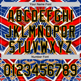 Custom Blue Black Red-Yellow 3D Pattern Design Burner Costumes Tribal Authentic Baseball Jersey