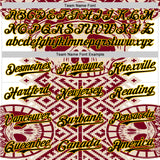 Custom Cream Black Red-Yellow 3D Pattern Design Burner Costumes Tribal Skull Authentic Baseball Jersey