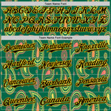Custom Kelly Green Black-Yellow 3D Pattern Design Burner Costumes Paisley Bandana Authentic Baseball Jersey