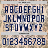Custom Cream Navy-White 3D Pattern Design Burner Costumes Paisley Bandana Authentic Baseball Jersey