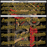 Custom Black Navy-Yellow 3D Pattern Design Burner Costumes Abstract Shape Authentic Baseball Jersey