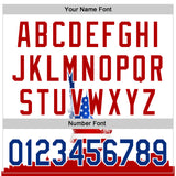 Custom White Black Pinstripe Royal-Red 3D American Flag Statue Of Liberty Authentic Baseball Jersey