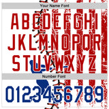 Custom White Royal-Red 3D American Flag Authentic Baseball Jersey