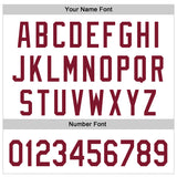 Custom White Crimson Pinstripe Crimson 3D Pattern Design New York Cityscape Authentic Baseball Jersey