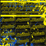 Custom Black Thunder Blue-Light Yellow 3D Pattern Design Splash Authentic Baseball Jersey