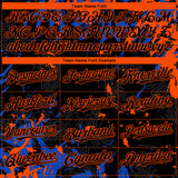 Custom Black Thunder Blue-Orange 3D Pattern Design Splash Authentic Baseball Jersey