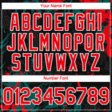 Custom Black Fire Red Midnight Green-White 3D Pattern Design Splash Authentic Baseball Jersey