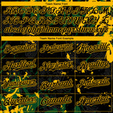 Custom Black Green-Gold 3D Pattern Design Splash Authentic Baseball Jersey
