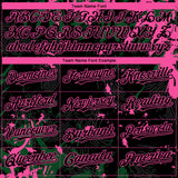 Custom Black Green-Pink 3D Pattern Design Splash Authentic Baseball Jersey