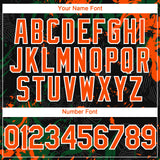 Custom Black Orange Green-White 3D Pattern Design Splash Authentic Baseball Jersey