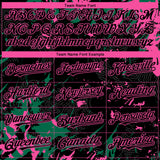 Custom Black Kelly Green-Pink 3D Pattern Design Splash Authentic Baseball Jersey
