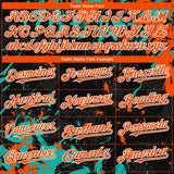 Custom Black Orange Aqua-White 3D Pattern Design Splash Authentic Baseball Jersey