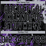 Custom Black Purple-Gray 3D Pattern Design Splash Authentic Baseball Jersey