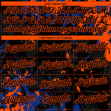 Custom Black Royal-Orange 3D Pattern Design Splash Authentic Baseball Jersey
