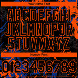 Custom Black Royal-Orange 3D Pattern Design Splash Authentic Baseball Jersey