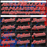 Custom Black Red Royal-White 3D Pattern Design Splash Authentic Baseball Jersey