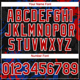 Custom Black Red Royal-White 3D Pattern Design Splash Authentic Baseball Jersey