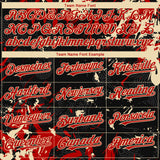 Custom Black Red-Cream 3D Pattern Design Splash Authentic Baseball Jersey