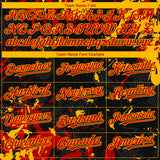 Custom Black Red-Gold 3D Pattern Design Splash Authentic Baseball Jersey