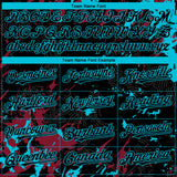 Custom Black Crimson-Lakes Blue 3D Pattern Design Splash Authentic Baseball Jersey