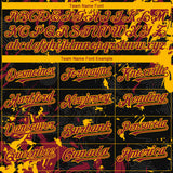 Custom Black Crimson-Gold 3D Pattern Design Splash Authentic Baseball Jersey