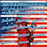 Custom Red Blue-White 3D Pickleball Paddles Balls American Flag Statue Of Liberty Performance T-Shirt