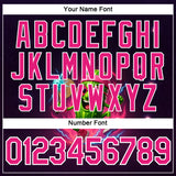 Custom Blue Hot Pink-White 3D Funny Pickleball Paddles Balls Lighting Performance T-Shirt