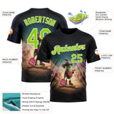 Custom Blue Aurora Green-White 3D Funny Pickleball Paddles Balls West Cowboy Performance T-Shirt