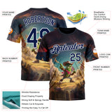 Custom Blue Navy-White 3D Funny Pickleball Paddles Balls West Cowboy Performance T-Shirt