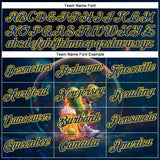 Custom Navy Royal-Yellow 3D Funny Pickleball Paddles Balls Beer Performance T-Shirt