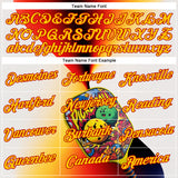 Custom White Yellow-Red 3D Graffiti Pickleball Paddles Balls Performance T-Shirt