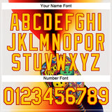 Custom White Yellow-Red 3D Graffiti Pickleball Paddles Balls Performance T-Shirt